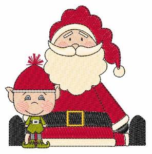 Picture of Santa & Elf Machine Embroidery Design