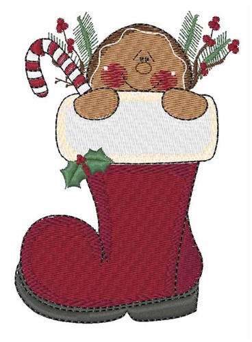 Gingerbread Boot Machine Embroidery Design