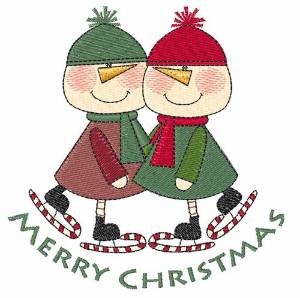 Picture of Christmas Skaters Machine Embroidery Design