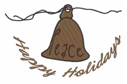 Happy Holiday Bell Machine Embroidery Design