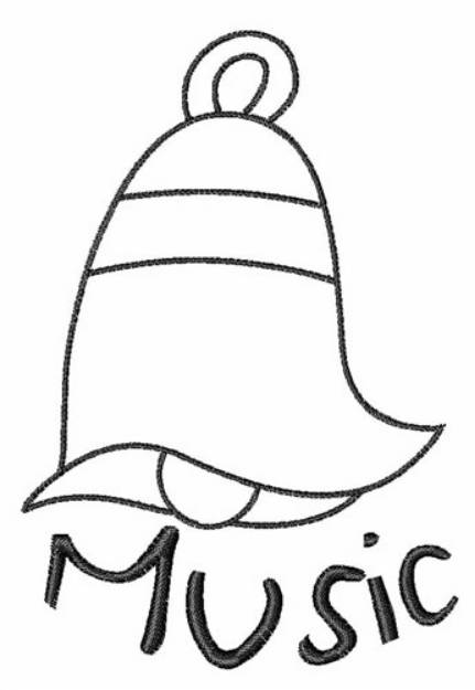 Picture of Music Bell Outline Machine Embroidery Design