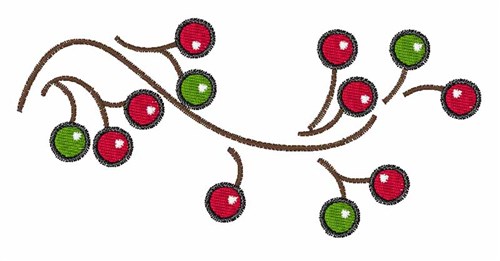 Holiday Berries Machine Embroidery Design