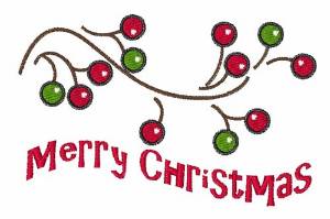 Picture of Christmas Berries Machine Embroidery Design