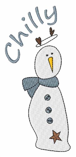 Chilly Snowman Machine Embroidery Design
