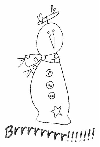 Brrrr Snowman Outline Machine Embroidery Design