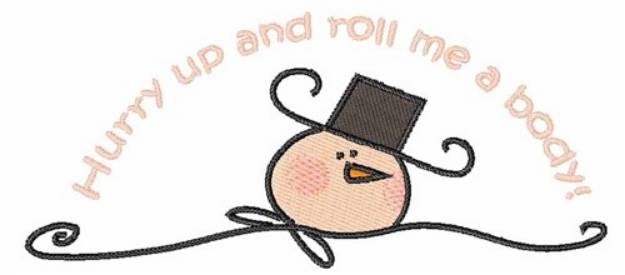 Picture of Hurry Up Snowman Machine Embroidery Design