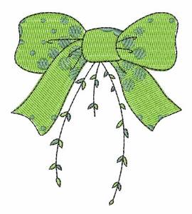 Picture of Green Bow Machine Embroidery Design