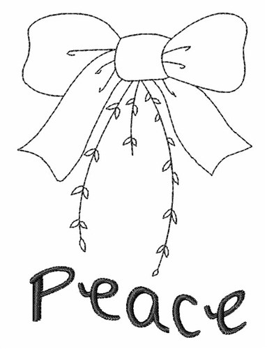 Peace Bow Outline Machine Embroidery Design