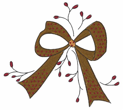 Holiday Bow Machine Embroidery Design