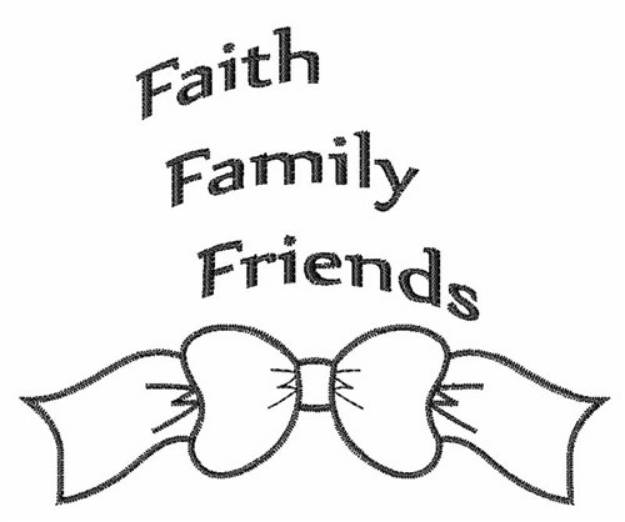 Picture of Faith Bow Outline Machine Embroidery Design