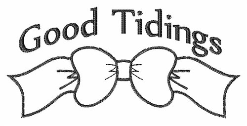 Tidings Bow Outline Machine Embroidery Design