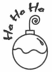 Picture of Ho Ho Ho Ornament Outline Machine Embroidery Design