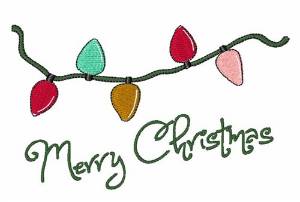 Picture of Merry Christmas Lights Machine Embroidery Design