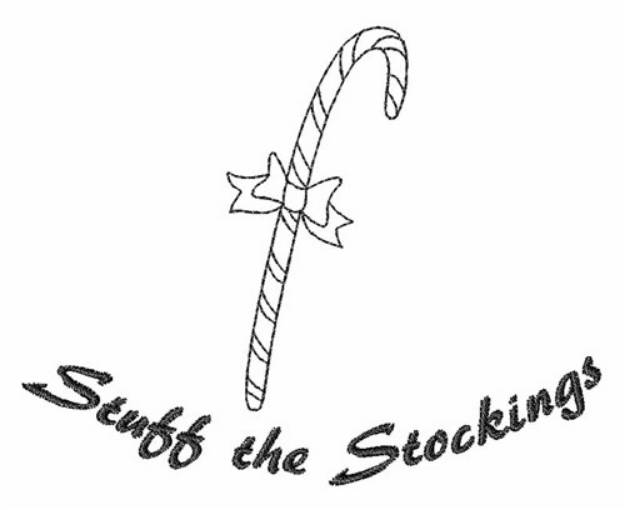 Picture of Stocking Cane Outline Machine Embroidery Design