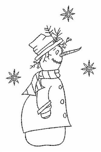 Holiday Snowman Lady Machine Embroidery Design