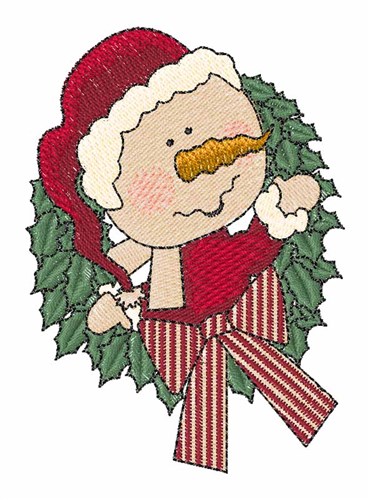 Snowman Wreath Machine Embroidery Design