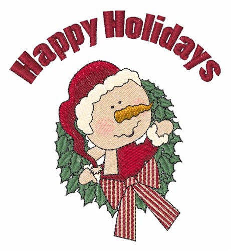 Holiday Snowman Machine Embroidery Design