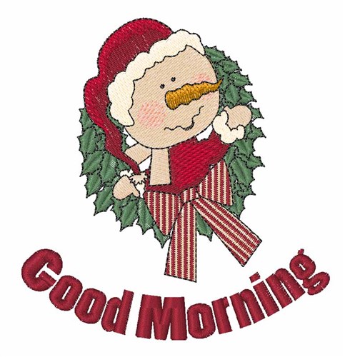 Morning Snowman Machine Embroidery Design