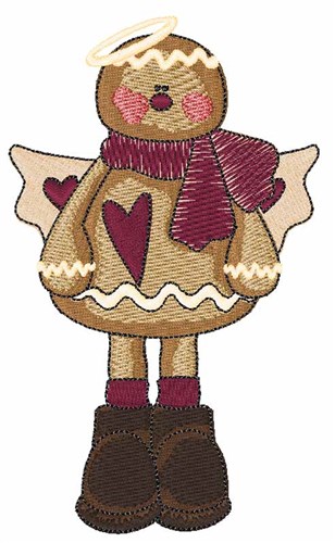 Gingerbread Angel Machine Embroidery Design