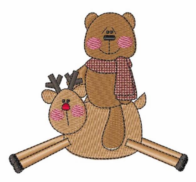 Picture of Teddy & Reindeer Machine Embroidery Design