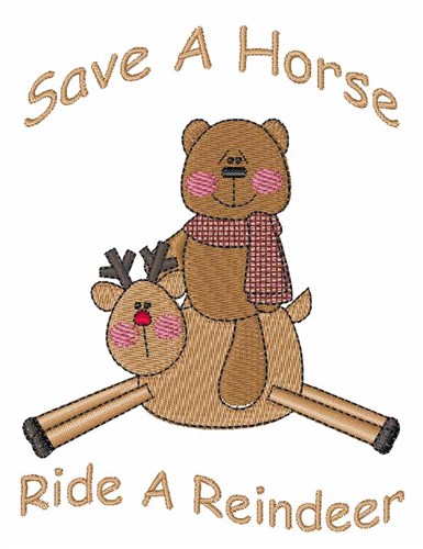 Ride A Reindeer Machine Embroidery Design