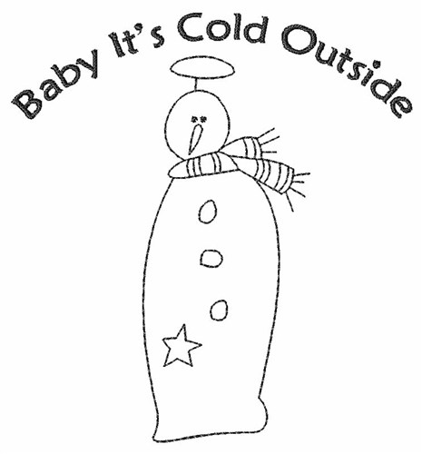 Cold Outside Outline Machine Embroidery Design