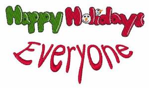 Picture of Happy Holidays Everyone Machine Embroidery Design