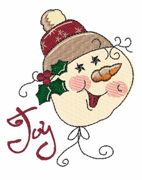 Picture of Joy Snowman Machine Embroidery Design