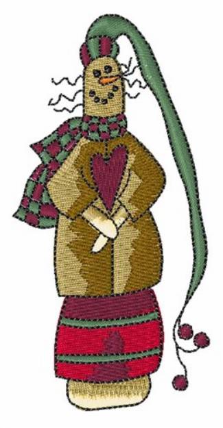 Picture of Folk Art Snowman Machine Embroidery Design