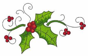 Picture of Holly Decoration Machine Embroidery Design