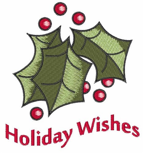 Holiday Wishes Machine Embroidery Design