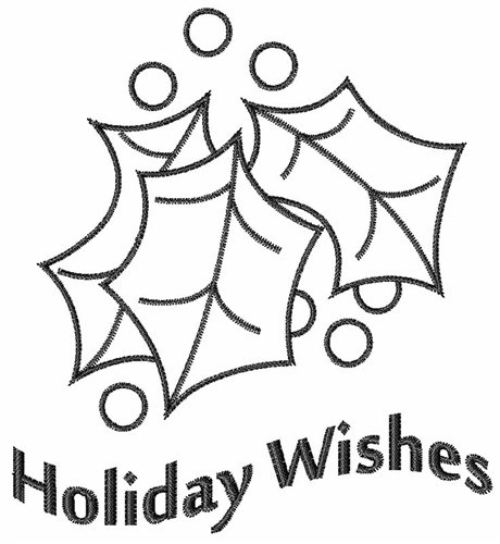 Holiday Wishes Outline Machine Embroidery Design
