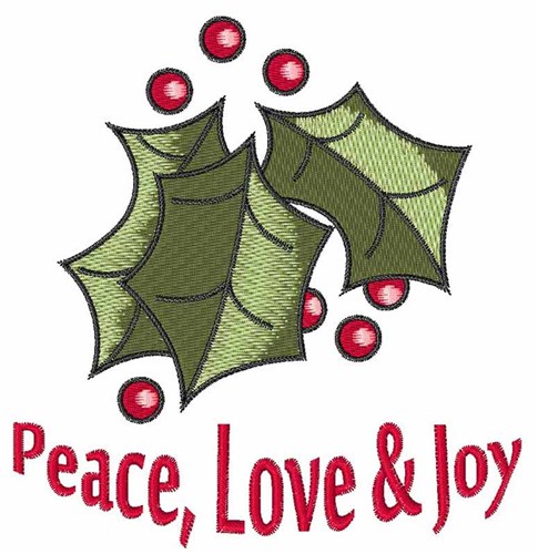 Peace Holly Machine Embroidery Design