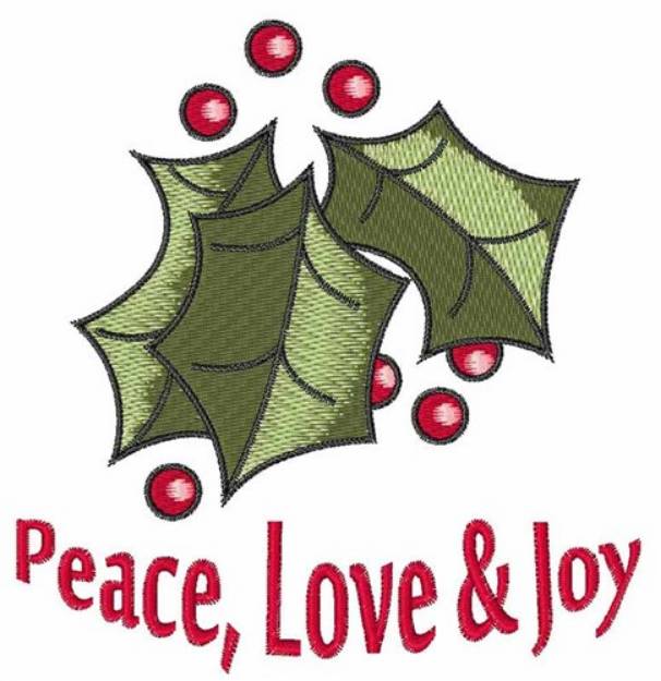 Picture of Peace Holly Machine Embroidery Design
