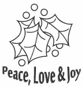 Picture of Peace Holly Outline Machine Embroidery Design
