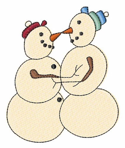 Snowman Love Machine Embroidery Design