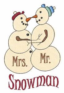 Picture of Snowman Couple Machine Embroidery Design