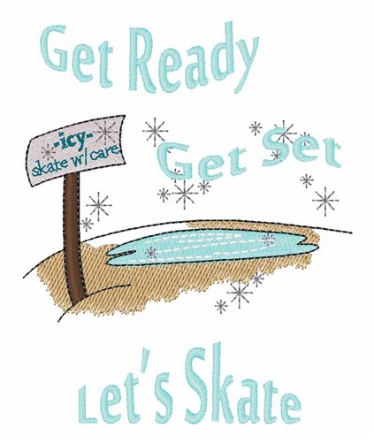 Lets Skate Machine Embroidery Design