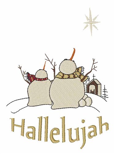 Hallelujah Snowmen Machine Embroidery Design
