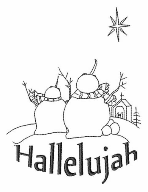 Picture of Hallelujah Outline Machine Embroidery Design