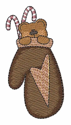 Mitten Bear Machine Embroidery Design