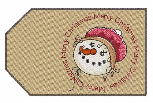 Snowman Tag Machine Embroidery Design
