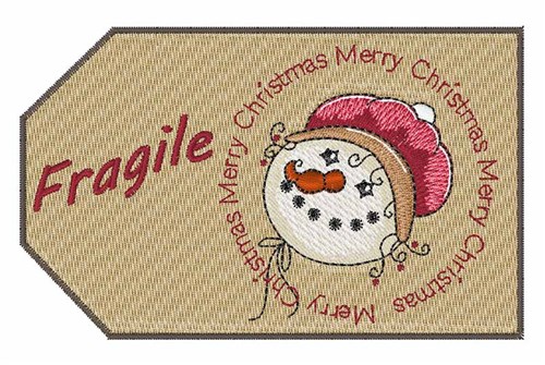Fragile Tag Machine Embroidery Design