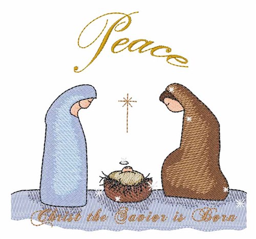 Peace Nativity Machine Embroidery Design
