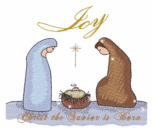 Joy Nativity Machine Embroidery Design