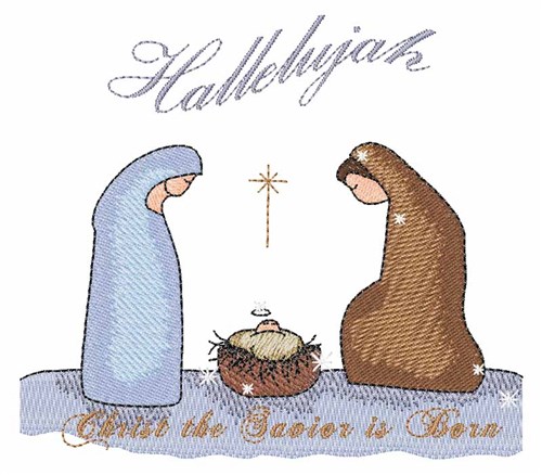 Hallelujah Nativity Machine Embroidery Design