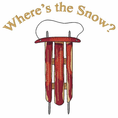 Wheres The Snow Machine Embroidery Design