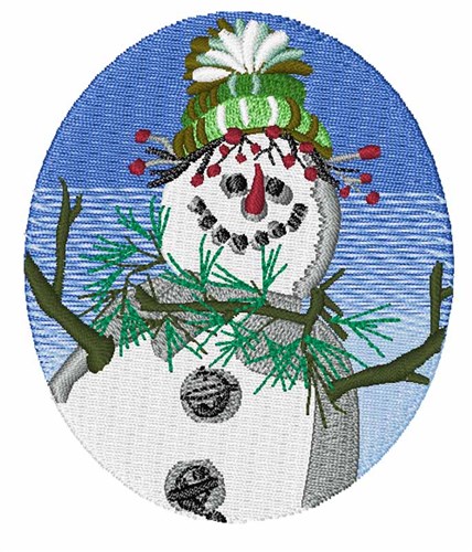 Cute Snowman Machine Embroidery Design