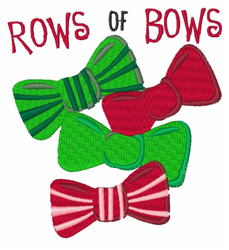 Rows Of Bows Machine Embroidery Design