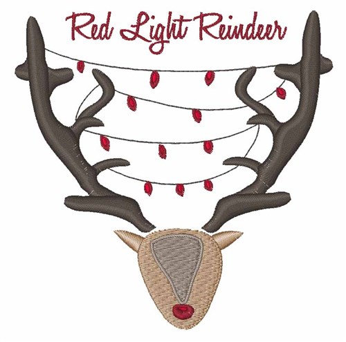 Red Light Reindeer Machine Embroidery Design